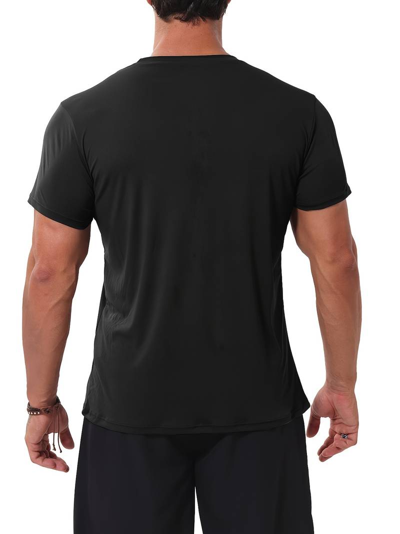 Men's Workout Shirts: ActiveFlex Dry Fit Gym Shirts, Short Sleeve Athletic Active Tops Fast Dry Crew Neck T-Shirt for Exercise and Running
