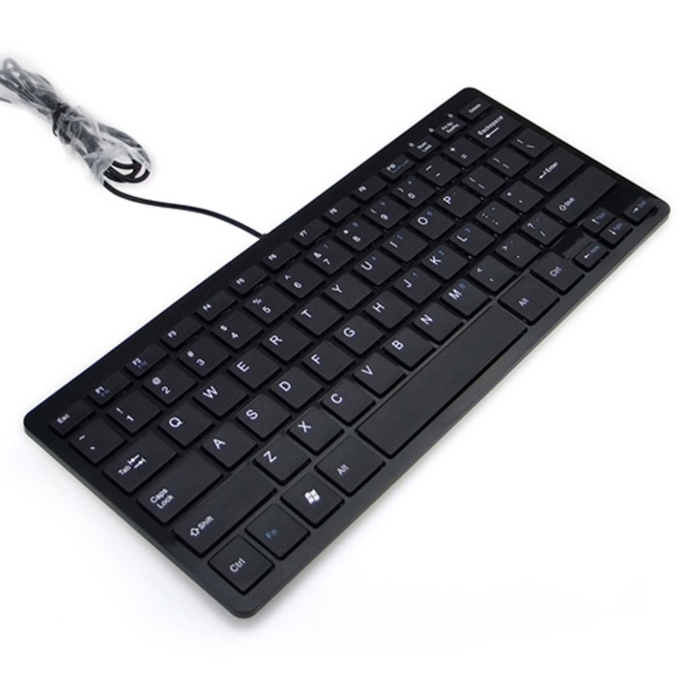 USB Wired Mini Keyboard, Slim Ergonomic Keyboard Small Compact Simple Wired Business Keyboard for Laptop and Desktop Computer, Plug and Play Small USB Keyboard