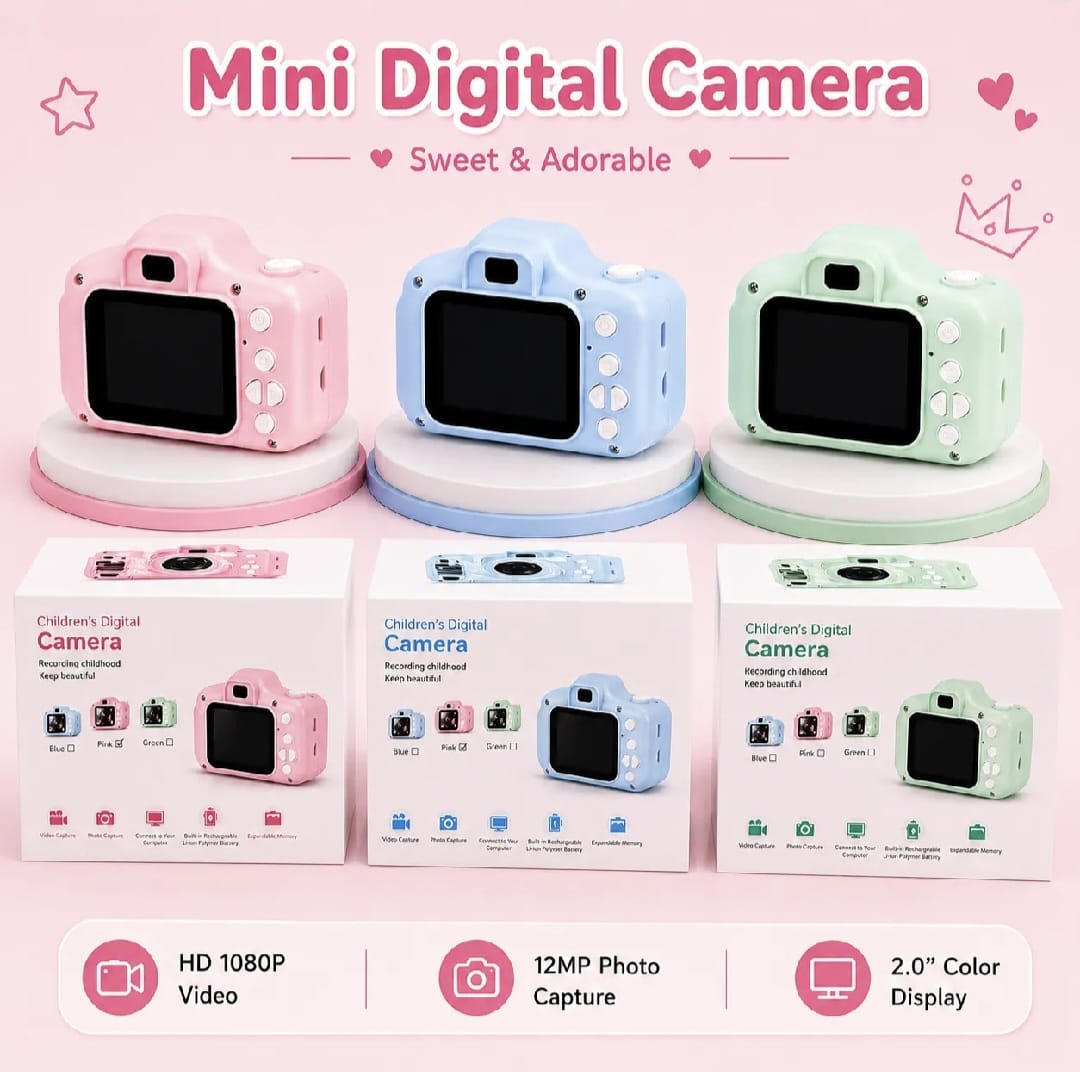 Mini Portable Digital Camera For Children IPS Display Can Take Pictures & Video Built-in Rechargeable Battery