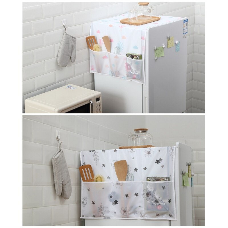Refrigerator Dust Cover with Storage Bags Washing Machine Waterproof Dust Covers Kitchen Organizers Household Supplies