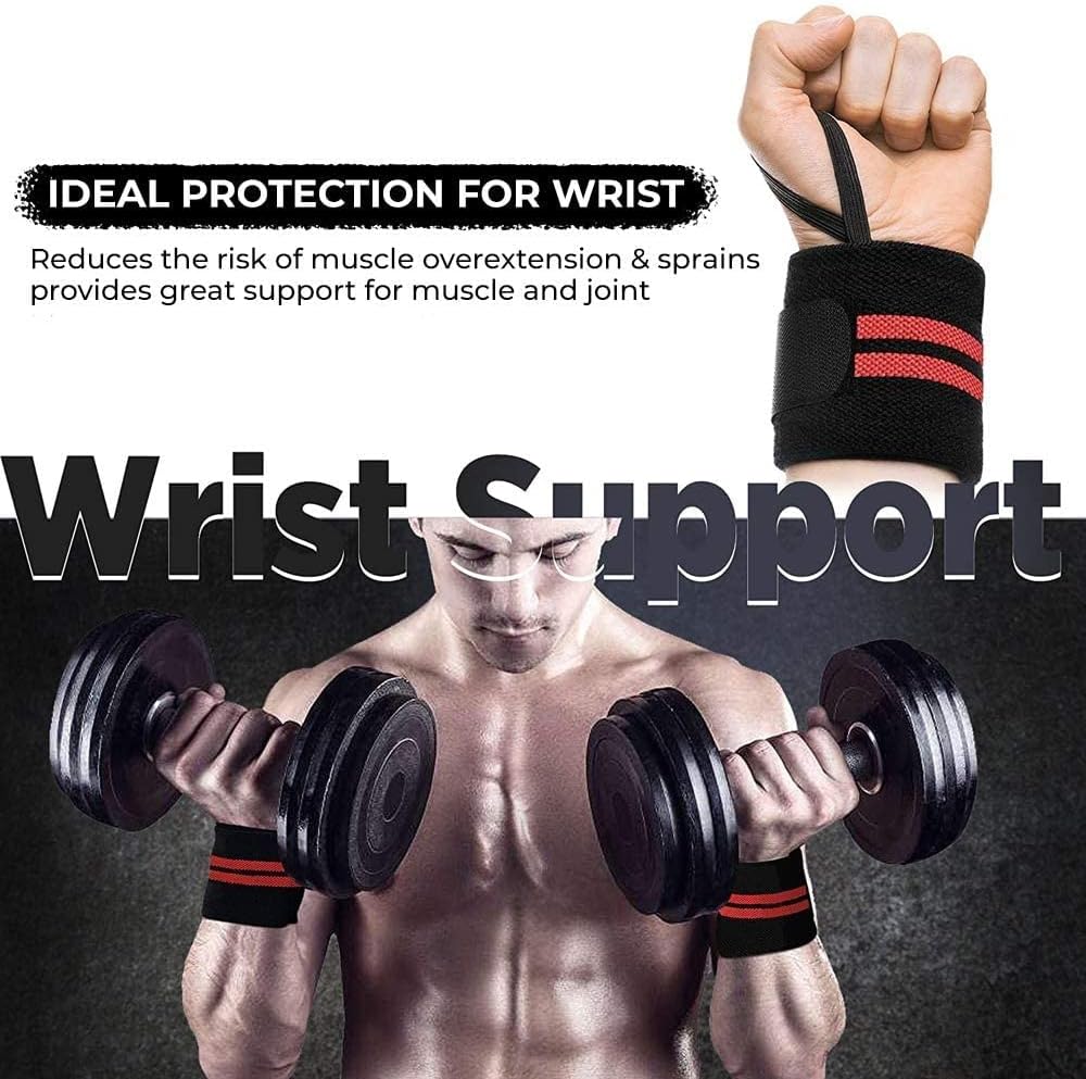 Wrist Wraps with Thumb Loops Weightlifting - Gym Wrist Support, Wrist Straps, Crossfit Wrist Brace, Improve Workout, Avoid Injury Girls Boys Wrist Bands