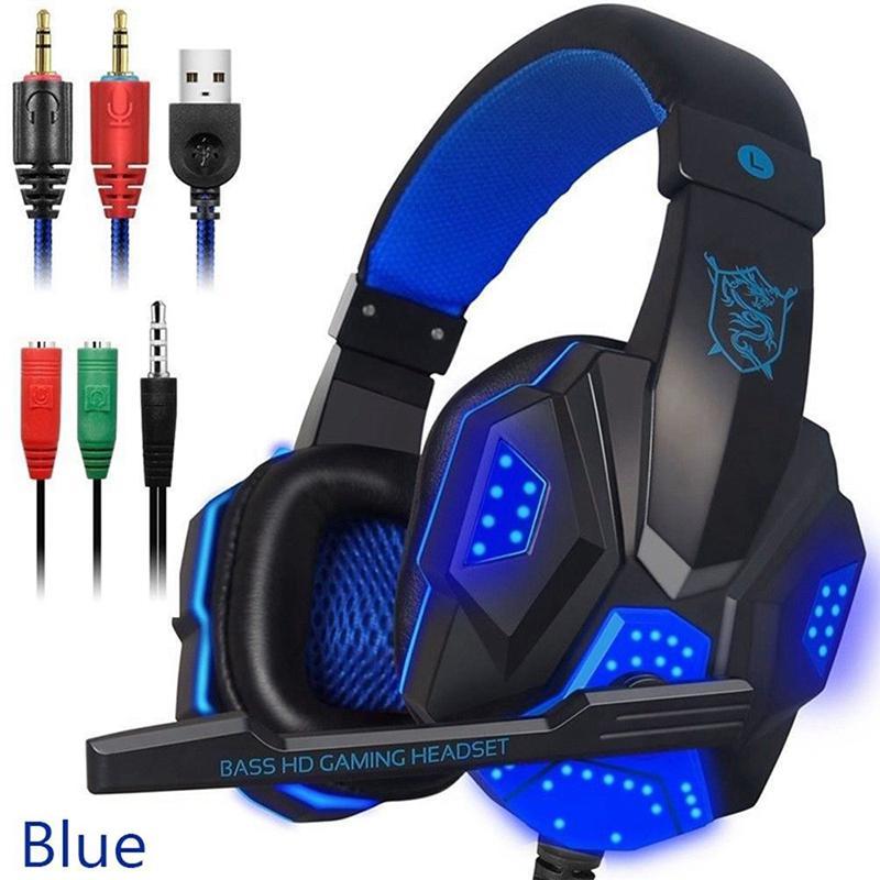 Green Cat Redcolourful Over Ear Gaming Headset with Mic and LED Light for Laptop Cellphone PS4