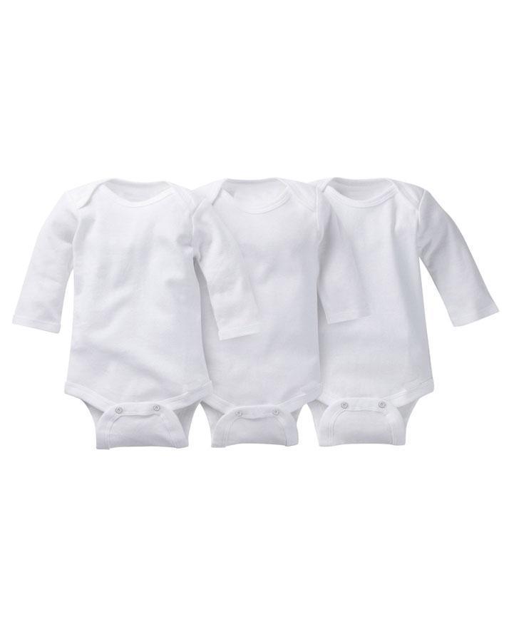 Baby Bodysuits Romper Full Sleeve cotton White 3-piece