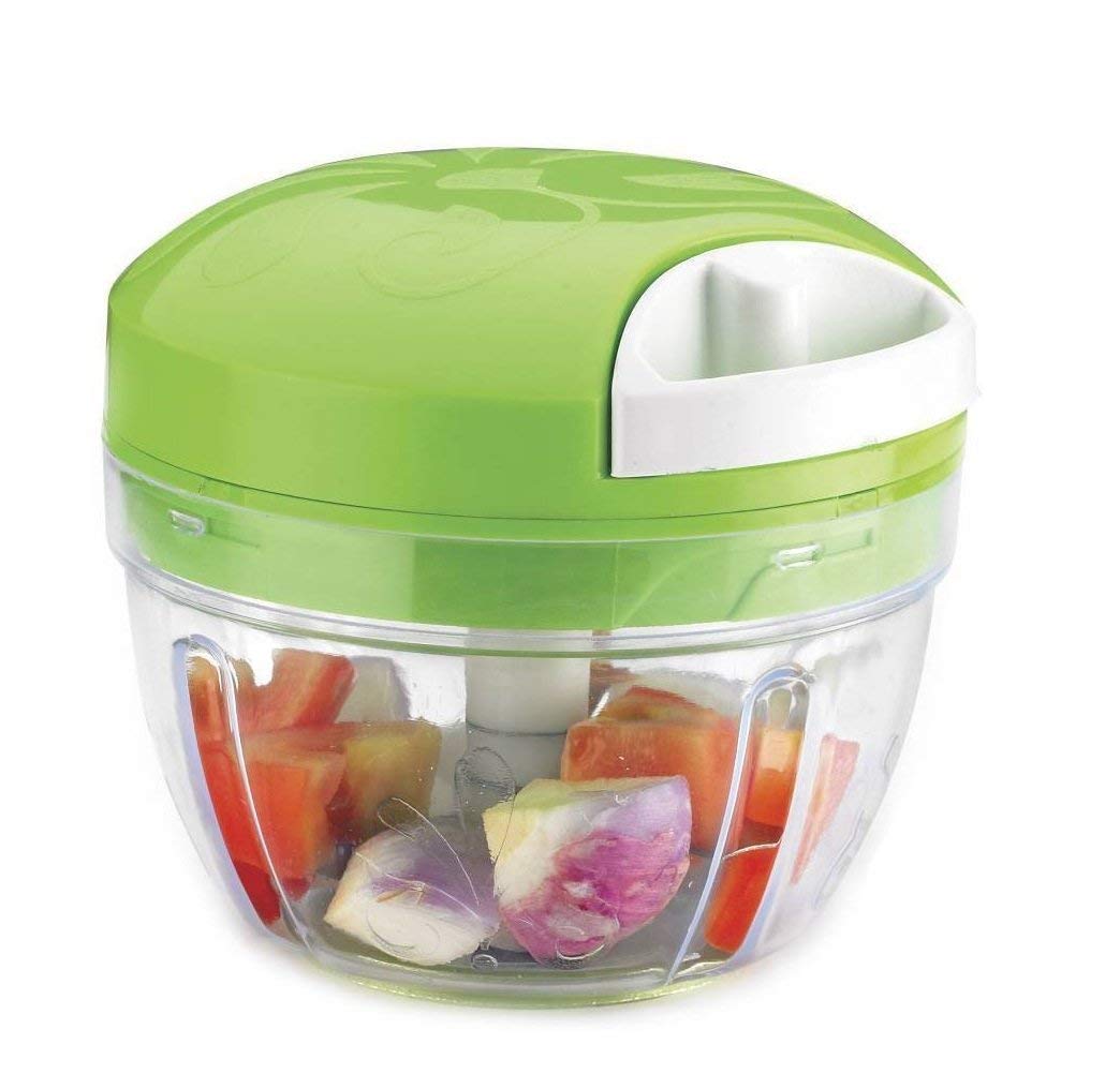 Powerful Manual Vegetable Food Chopper & Cutter Set with Storage Lid ...