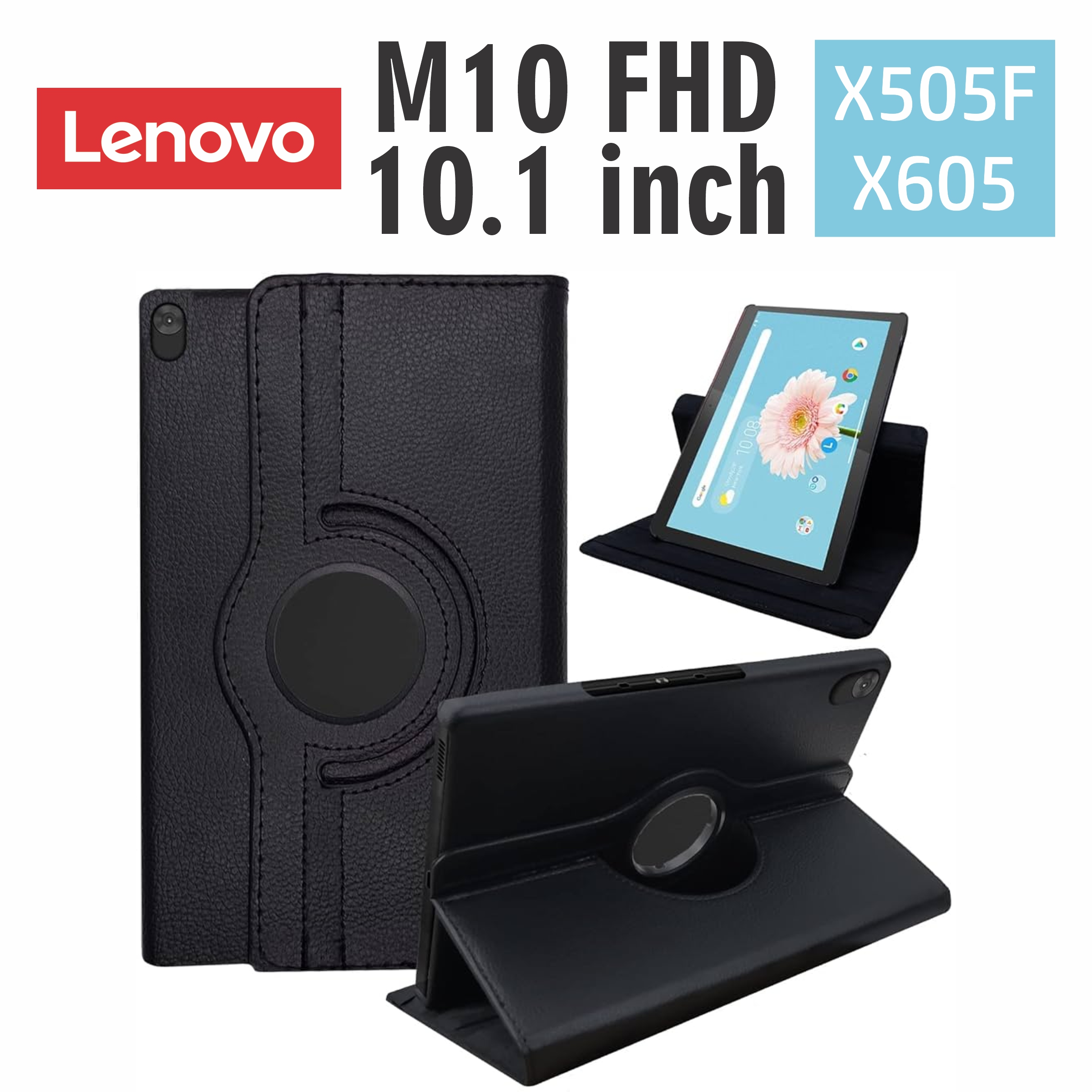 Case for Lenovo Tab M10 HD 10.1 Inch Flip Cover [TB-X505X / TB-X505F / TB-X505L / TB-X605L / TB-X605F] 360 Rotate Stand Case