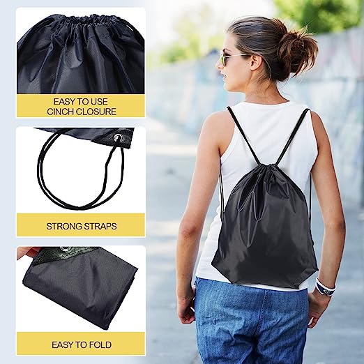 New Drawstring Gym Bag Women Men String Bags Swimming Pool Clothes Shoes Storage Waterproof Packaging Pocket Unisex Fitness Backpack