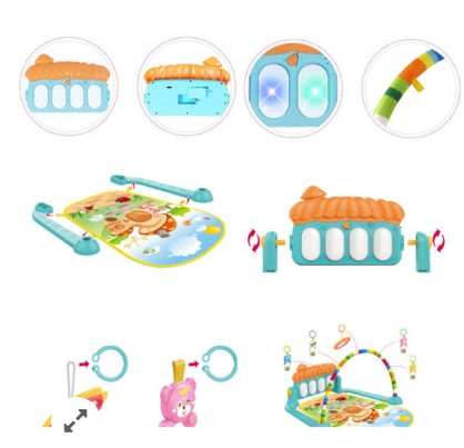 Imported Quality Baby Mat 3 in 1 Large Size  | Baby Gym Play Mat | Play Mat for Kids | Play Gym for Babies | Indoor Games for Kids | Baby Play Mat with Hanging Toys | Piano Fitness Rack | Baby Gym | Play Mat | Play Mat for Baby**