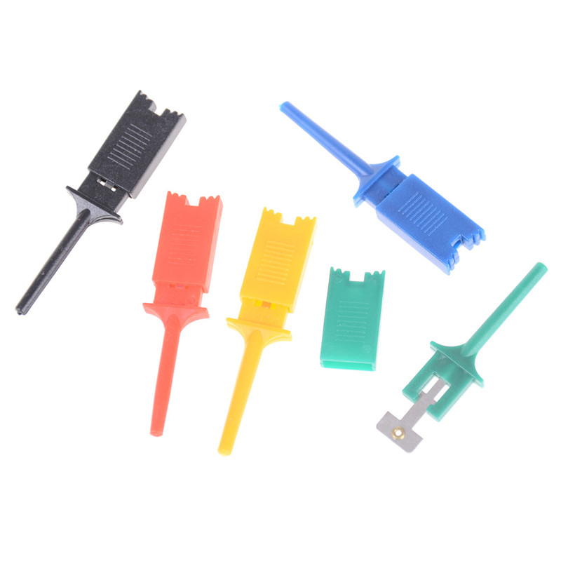 Cleqee SMD IC Mini Grabber Test Hook Clips With Jumper Wires - For Logic Analyzer, Oscilloscope