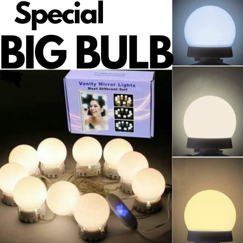 Vanity Light LED Bulbs for Makeup Mirror Stand 10 Bulbs with 3 Light