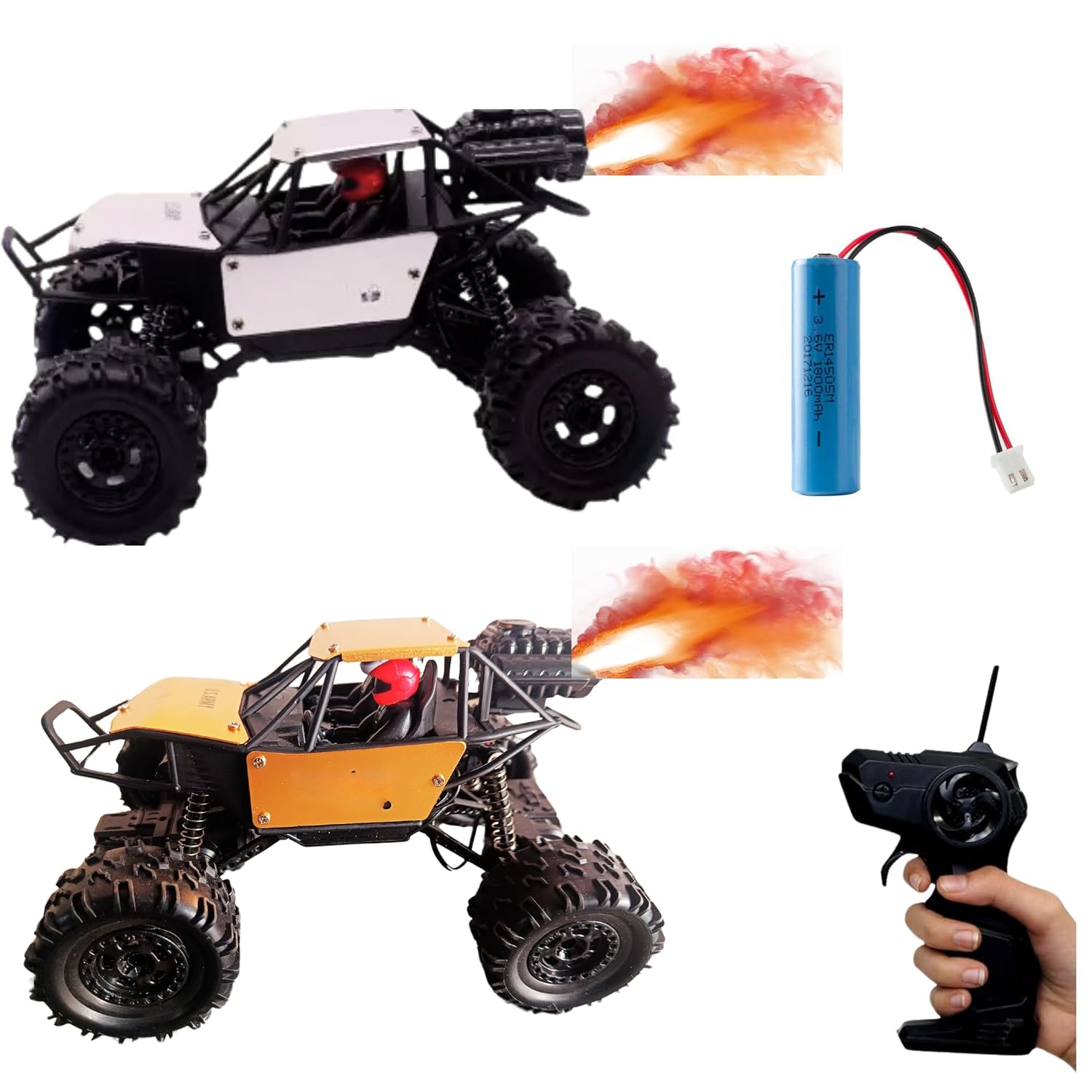 Monster Truck Remote Control Car with Smoke RC Toy for Boys High Speed 1:18 Die-Cast Remote Control Toys For Kids Off-Road Racing Truck