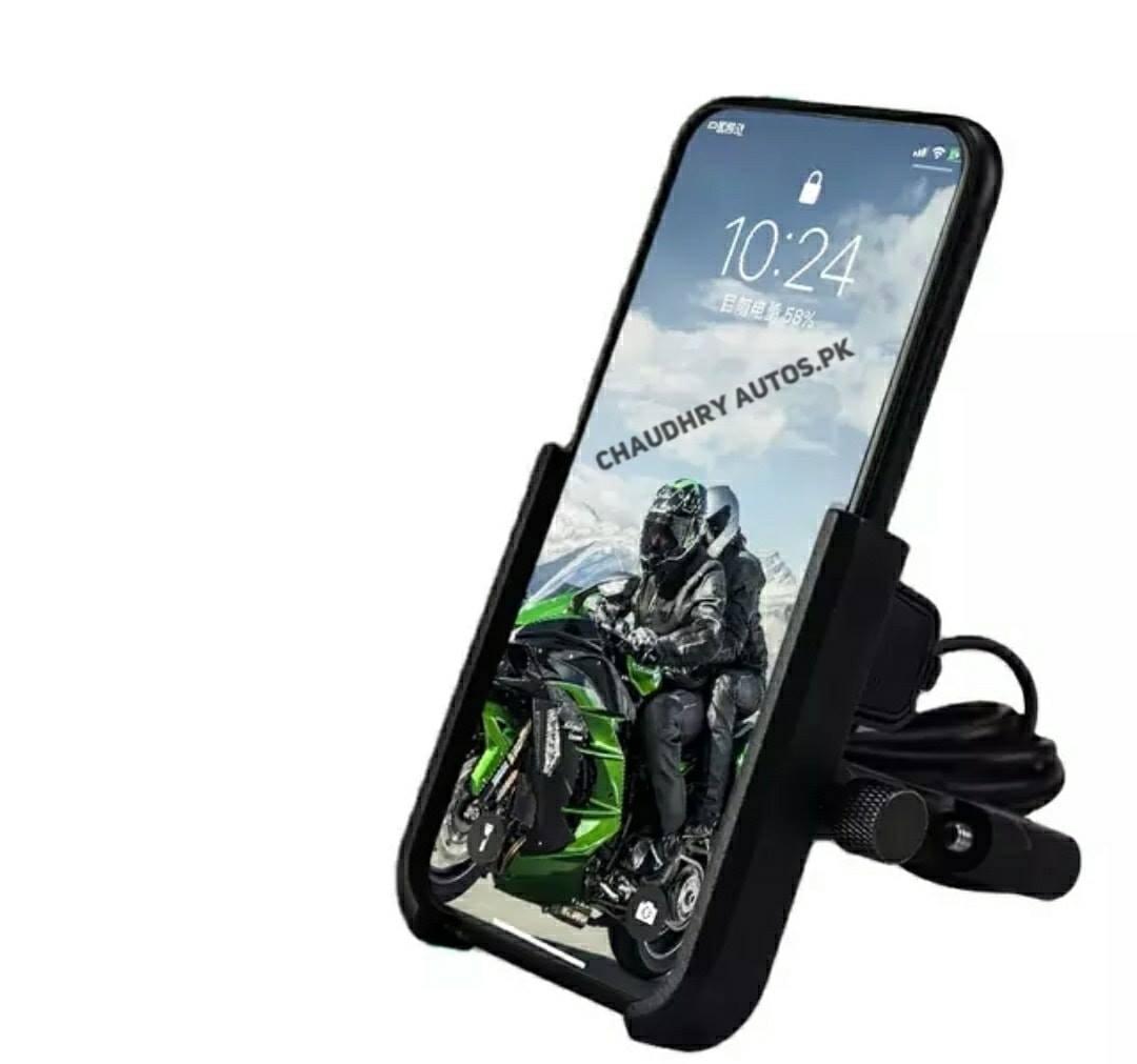 Motorcycle Mobile holder with charger Aluminium Body