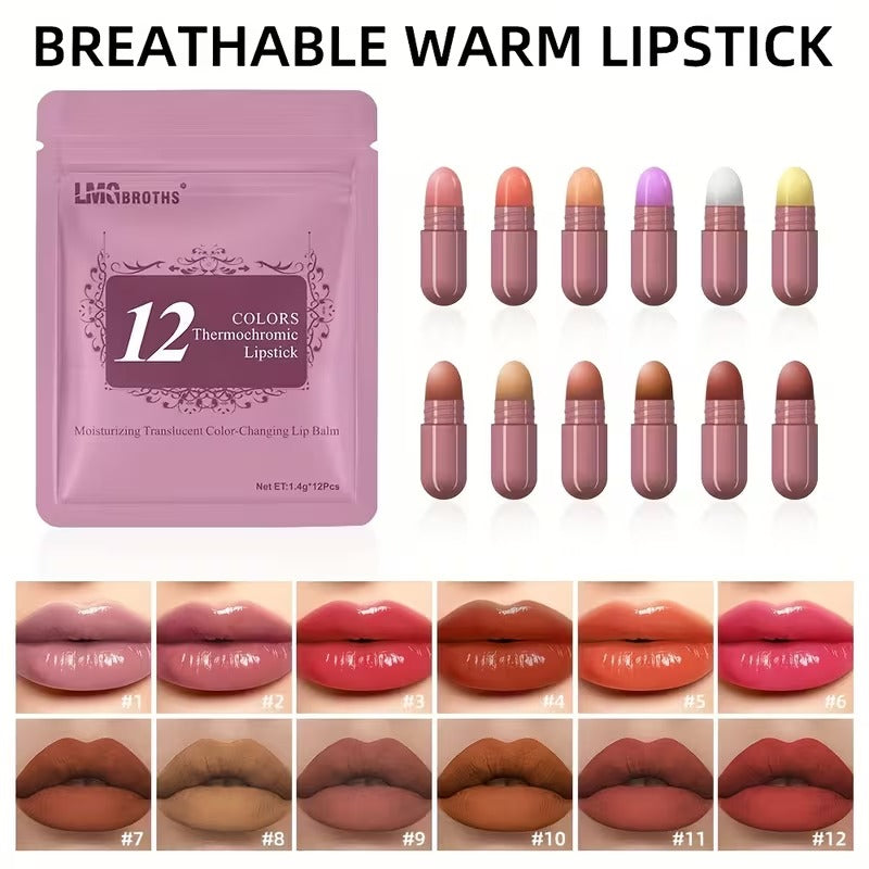 ORIGINAL IMPORTED LMG BROTHS 9/12/18 Color Capsule Lipstick Set – Silky Smooth Matte Finish Mini Lipstick Pods (Travel Size & Portable)