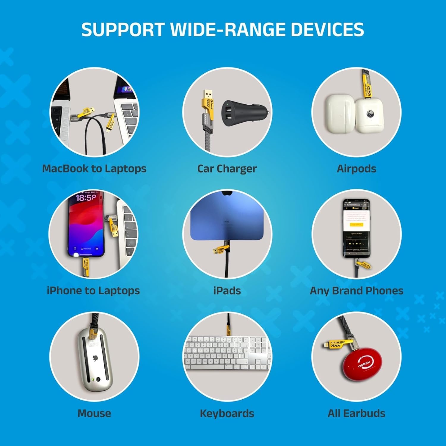 4 in 1 USB C Fast Charging Cable with 60W PD, Data Transfer, Type C, Micro USB and IOS Light-ning Compatibility, 1 Meter