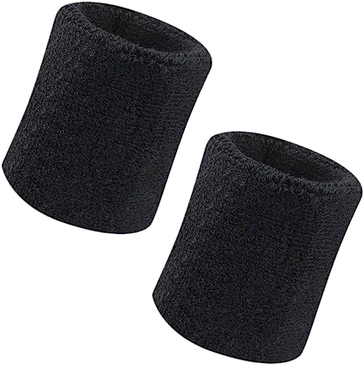 Sweat Bands Wristbands 2Pcs Sweatband Elastic Cotton Wrist Bands Sweat Wristbands Sweatbands for Men & Women Sport Wrist Bands for Sports Running Gym (3.15 x 3.15inch)