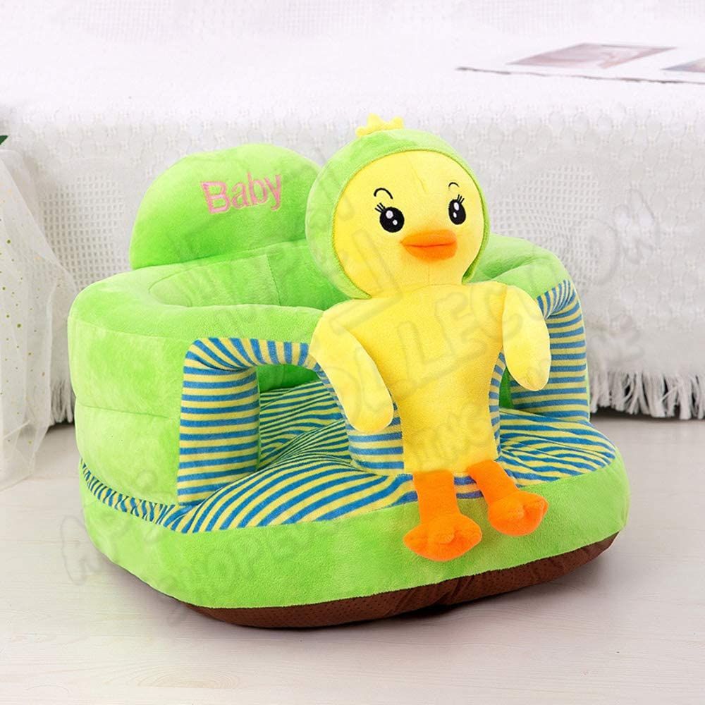 Baby New Style Stuffed Floor Seat Sofa Infant Support Seat with Easy Carry Learning Sitting for Pillow Chair Cushion Bouncer Roner Floor Seat Feeding Plush Floor Cute Animal Seats Soft Cotton Nest Puff Safety Chair Babies Toys with 2 Holes Birthday Gift