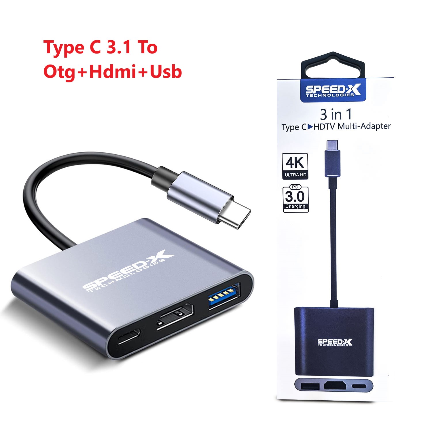 SPEED-X SP-TC03A Type-C 3.1 to OTG + HDMI + USB 3.0