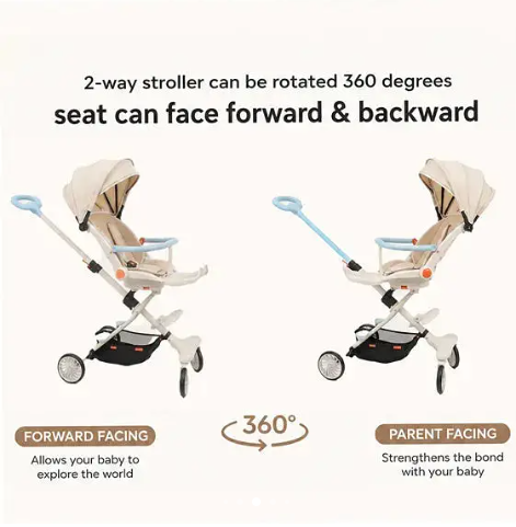 Baby Stroller, Foldable Four-Wheeled Child Stroller, Lightly and Easily Foldable Child Stroller, Suitable For 1-5 Years Old