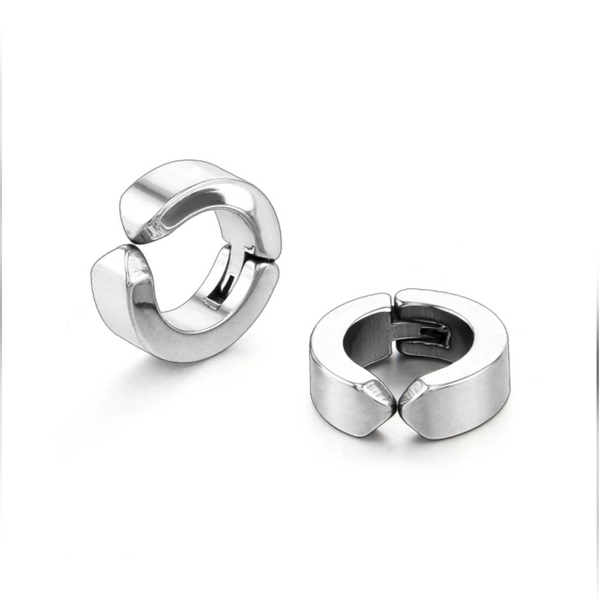 No Piercing Ear Clip Earrings For Men Round Circle Earrings Fashion Jewelry Punk Rock Style