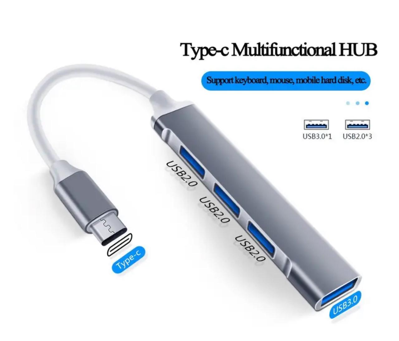 TYPE C Hub 4 Multi-Port USB Type-C Hub With USB2.0 USB3.0 OTG Function USB Splitter Adapter