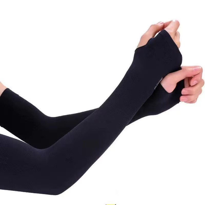 1 Pair Sleeves With Thumb Whole Free Size for Sun Block Anti Slip Summer Outdoor Riding Sunlight | Arm Sleeves | Thumb Sleeves | Sleeves for Girls | Sleeves for Boys Sports UV Sunscreen Protection Running Cycling Driving Sleeve