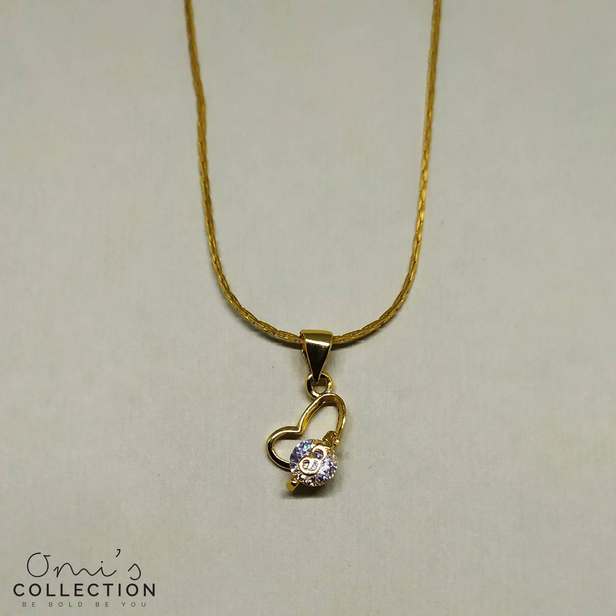 Embedded Pendant Locket Chain Necklace 