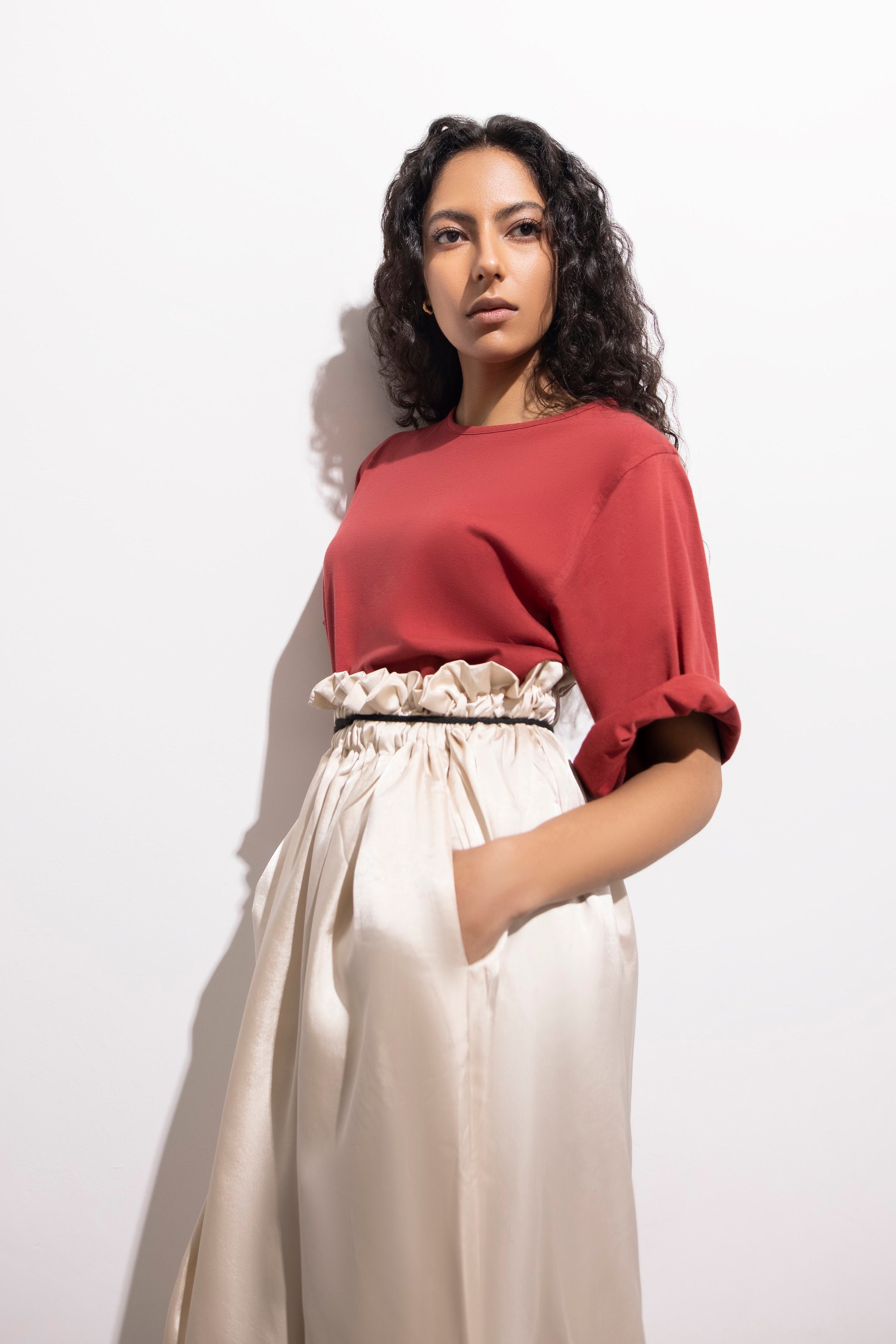 West by Sapphire Pleated Silky Skirt