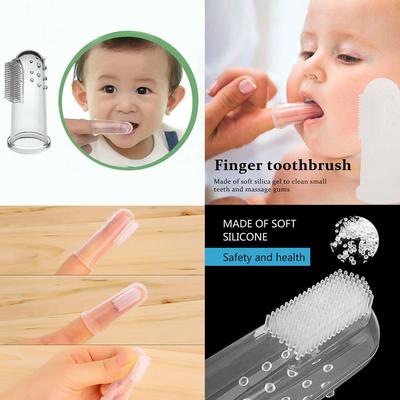 Baby Finger Toothbrush Silicon Toothbrush Box Children Teeth Clear Soft Silicone Infant Tooth Brush Rubber Cleaning