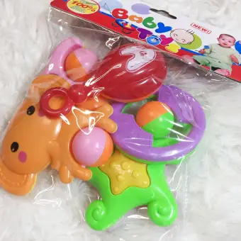 newborn baby playing toys