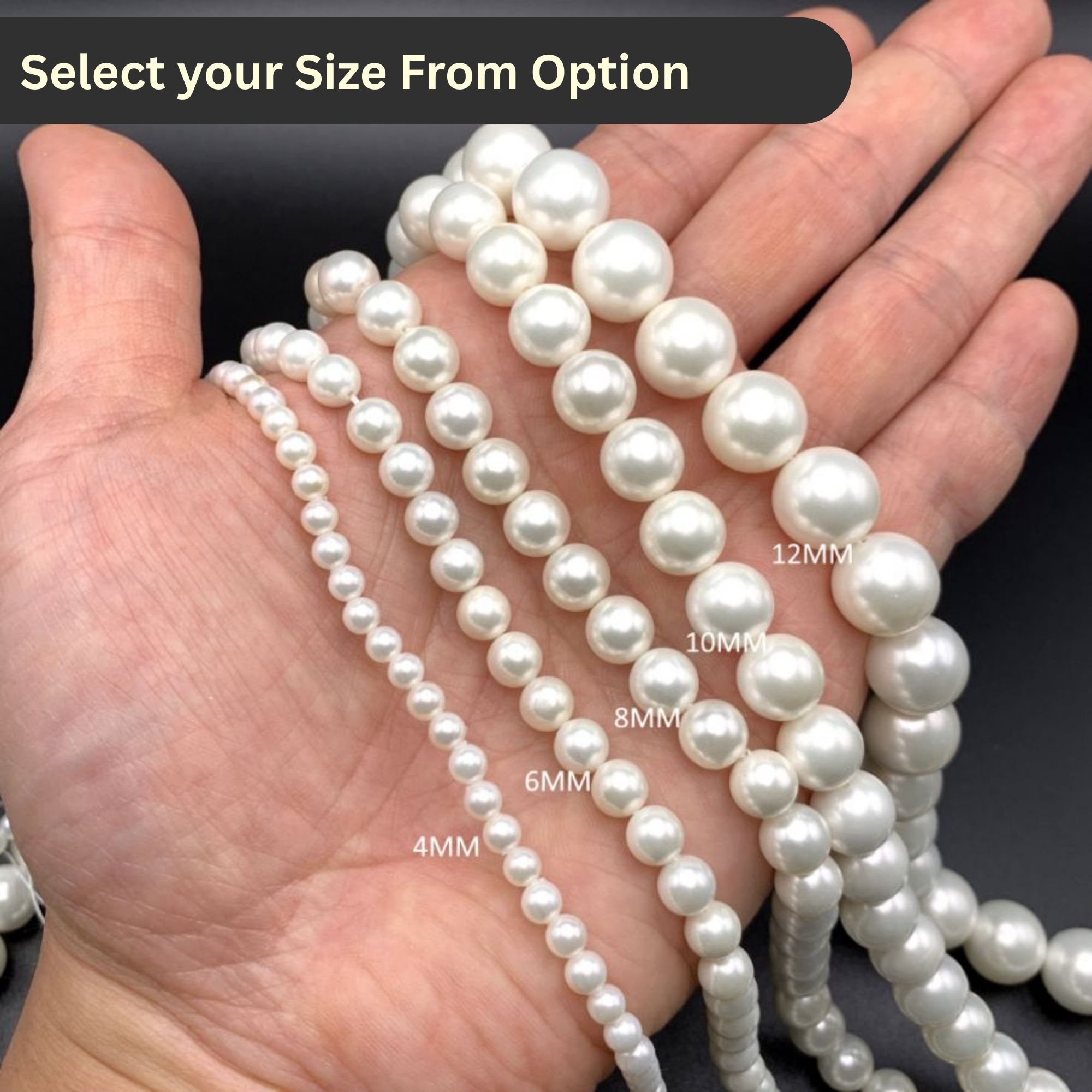 100 Pcs Pearl Beads 8mm/6mm For Bracelet Making Jewelry Making accessories 8mm White Freshwater Faux Pearls, 8mm Pearl Off White  Bracelet and Jewelry Making Material Buy Online Wholesale DIY for Kids Art Crafts Bracket Making Material By SAMS COLLECTION