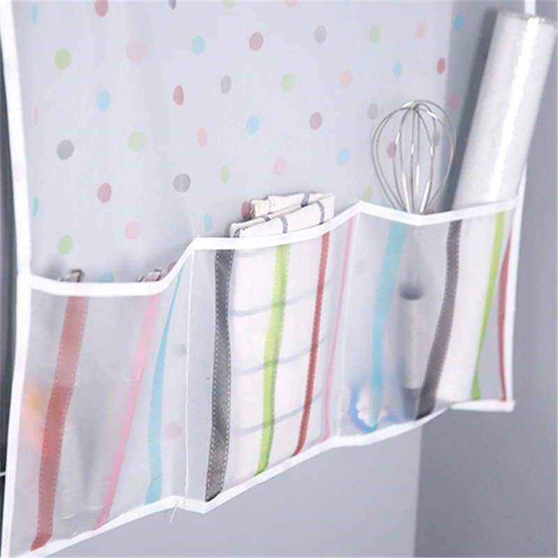 Fridge Dust Cover Waterproof Refrigerator Dustproof Cover with 6 Pocket Household Freezer Top Hanging Bag Fridge Storage Bag Organizer - The Smart Collection