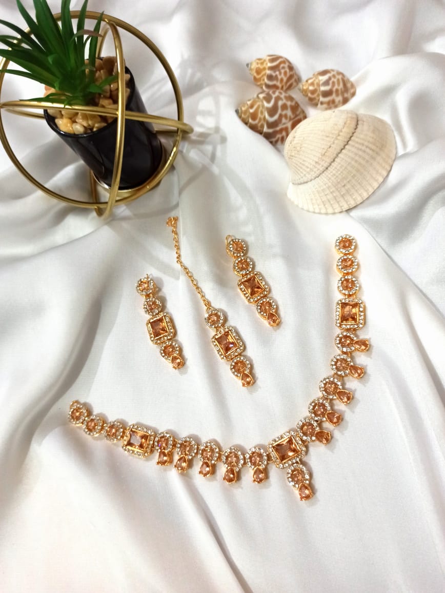 Gorgeous Exquisite Premium Zircon Bridal Jewelry Set | Daraz.pk