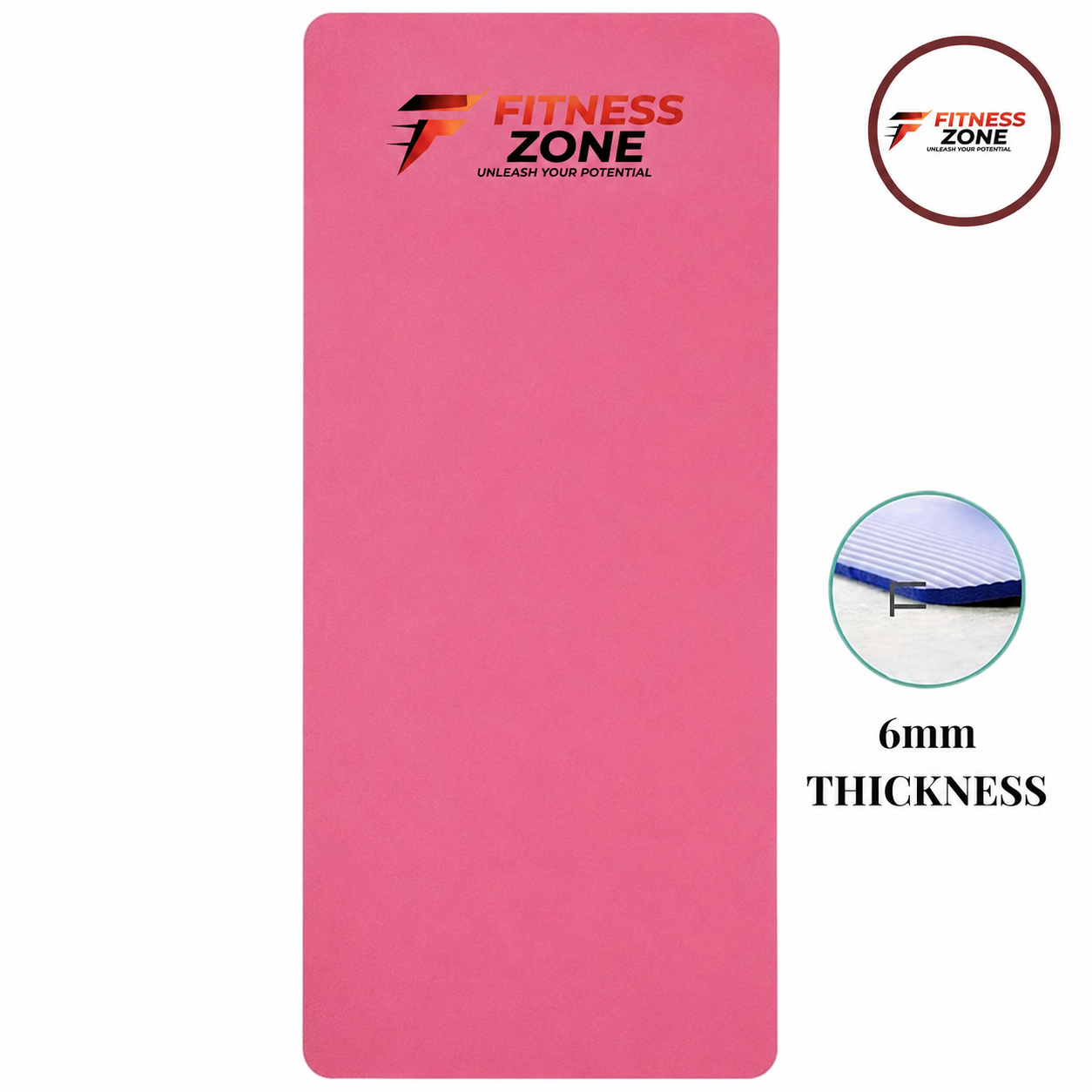 Yoga Mat 6mm Anti-Slip Exercise Mat for Men & Women – 72 x 24 Inch (183 x 61 cm) High-Density EVA Gym Mat for Home Workout, Yoga, Stretching & Pilates | Free Shoulder Carry Strap