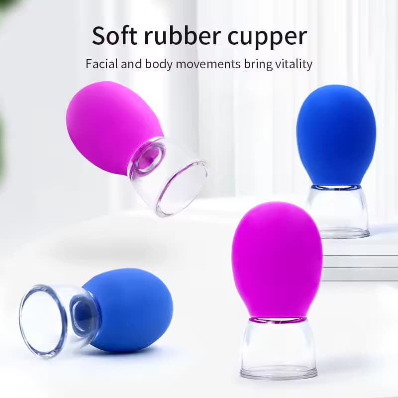 Silicone Face Massager Cupping Massage Cup For Body Face Neck Eye Massager Facial Care Vacuum Eye Skin Face Lifting Facial Cups Anti Wrinkle Cupping Therapy Beauty Tool