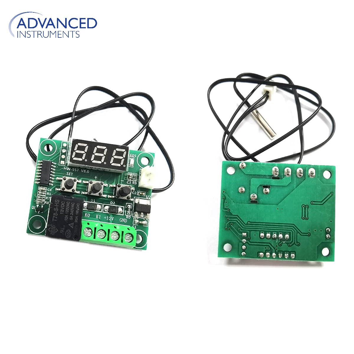 Original HW W1209 12V DC Digital Temperature Controller Board Micro Digital Thermostat -50-110°C Electronic Temperature Temp Control Module Switch with 10A One-Channel Relay and Waterproof Sensor For Incubator Controller