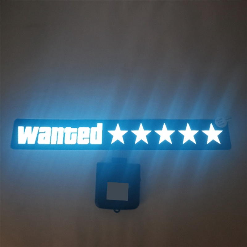 Windshield Electric 5 Star Wanted Car LED White Light Up Window ...