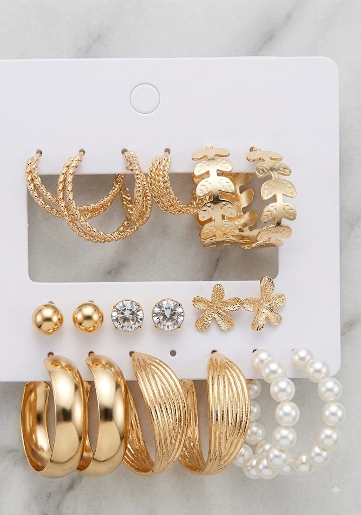 Pack Of 12 - Earrings Tops Fashion Women trendy stylish girls EarringE-5642