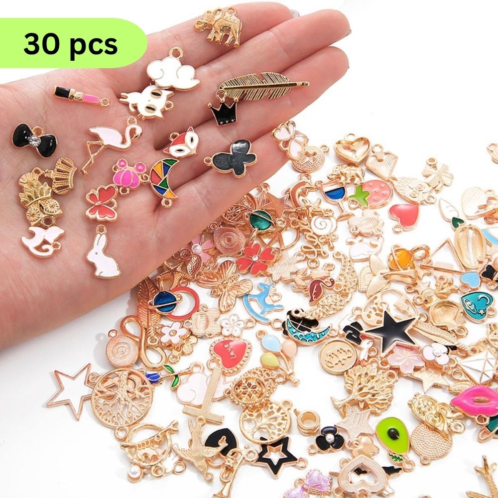 10/50 Pcs Mixed Enamel Charms – Daisy, Sakura, Heart & Star Pendants | DIY Jewelry Making Accessories for Bracelets, Earrings, Necklaces & Crafts By SAMS Arts and Craft