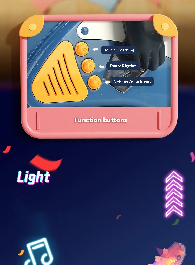 Electric Dancing Mr. Rock &Amp; Roll Music Light Swing Saxophone Guitar Dancing Robot Toy