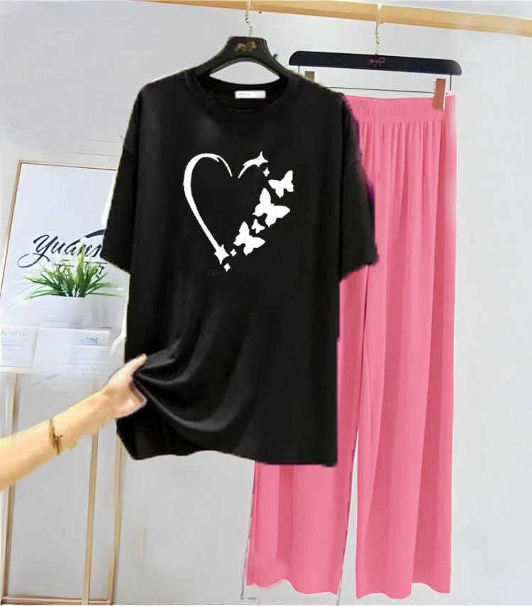 Heart Butterfly Suits For Women And Girls Short Sleeve Tee and multicolorFlapper
