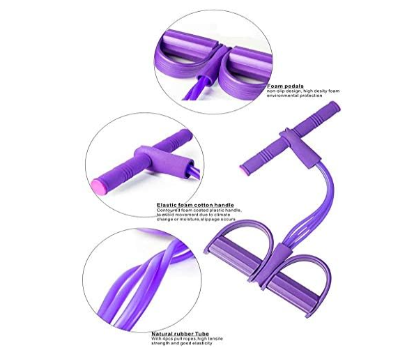 "Resistance Band Pedal Puller - Full Body Home Gym Exerciser | Tummy Trimmer, Arm Strength Trainer, and Leg Toning Tube with Push Up Bar | Elastic Pull Rope for Abs Workout, Body Shaping, Yoga, and Fitness Stretching | Portable Fitness Equipment for Stren