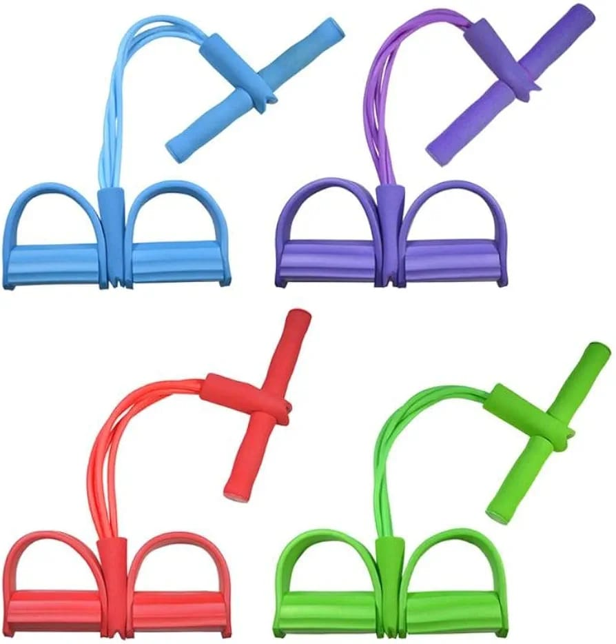 Resistance Band Multi Function Tension Rope Fiess Bands 4-Tube Elastic Yoga Pedal Puller For Sports Exercises At Gym