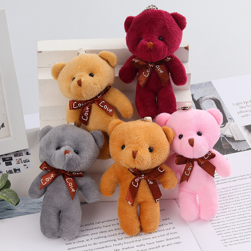 Plush Teddy Bear Keychain – Soft Stuffed Animal Pendant for Gifts, Bags & Phones