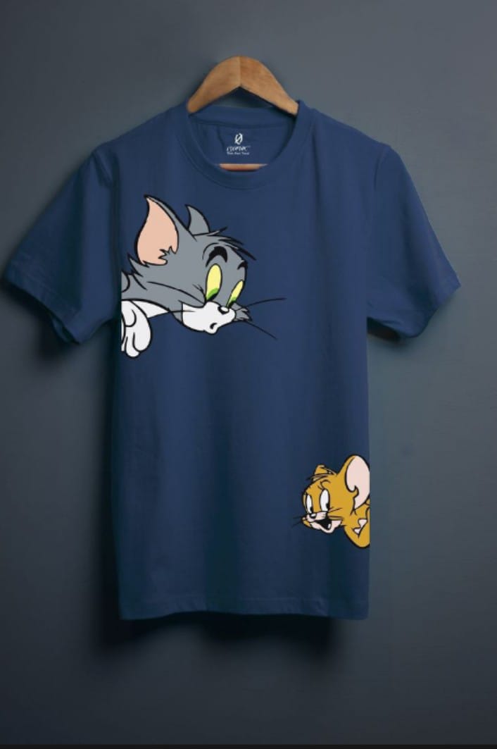 Famousr Cartoon Tom And Jerry Printed summer Half Sleeves O Neck T shirt For Men And Boys