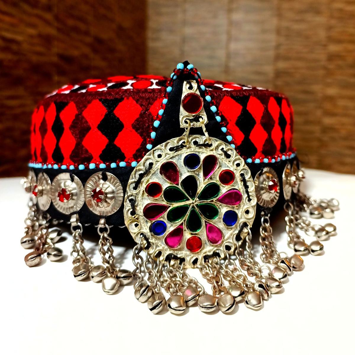 Halima Sultan style Handmade Cap for Women & Girls with Jewellery