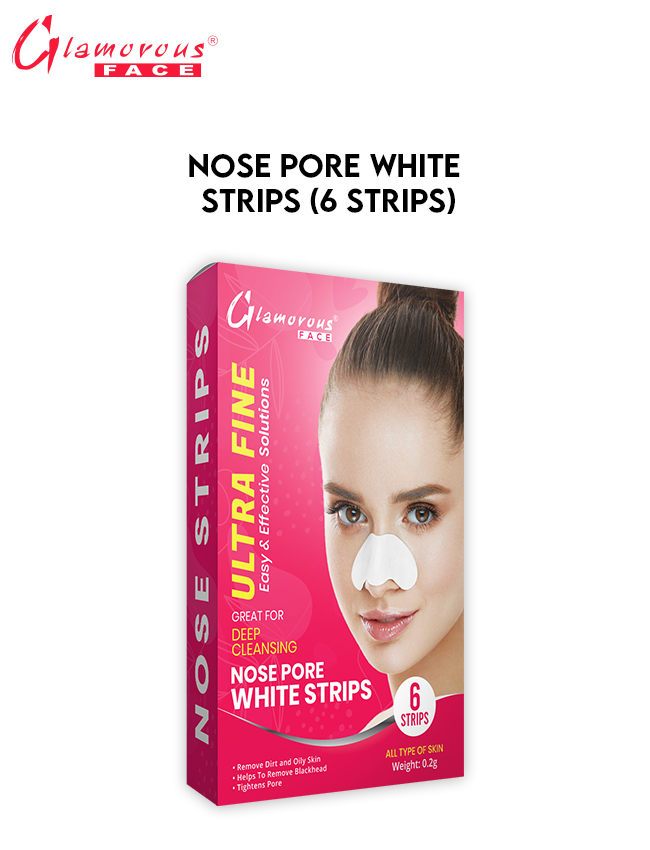 Glamorous Face Ultra Fine 6 Pieces Nose Strip Deep Cleansing Easy And Effective Solutions See 3x Less Oil Great For All Type Of Skin Black And White Noose Strips Remove Dirt And Oily Skin - Helps To Remove Blackheads - Tightens Pores