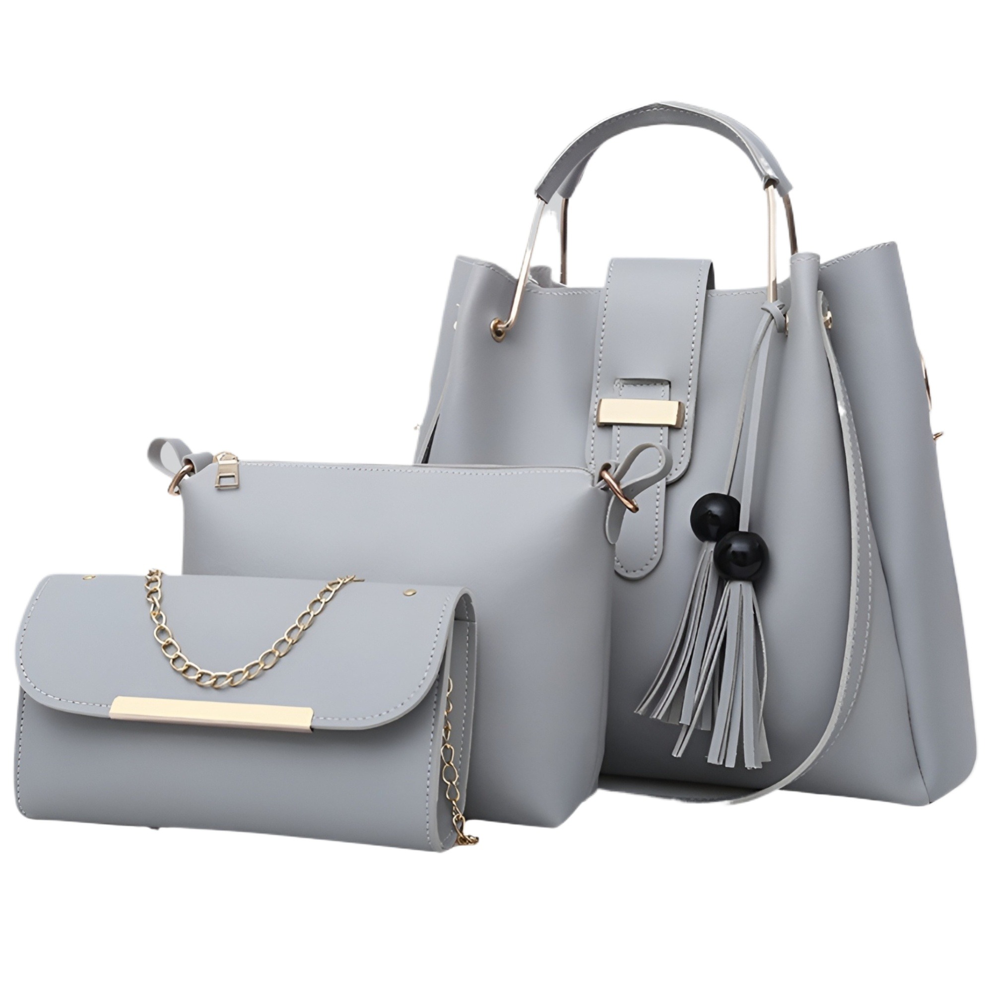 Ladies Handbags with Long Shoulder with Ultimate Ladies Handbag Set 3 Piece Ladies Handbags for Girls, Handbag for Girls Crossbody & Shoulder Bag, PU Leather Bags For Women, Girls Fashion Bags, Large Capacity, Casual Bags, Gift for Girls, New Arrival 2024