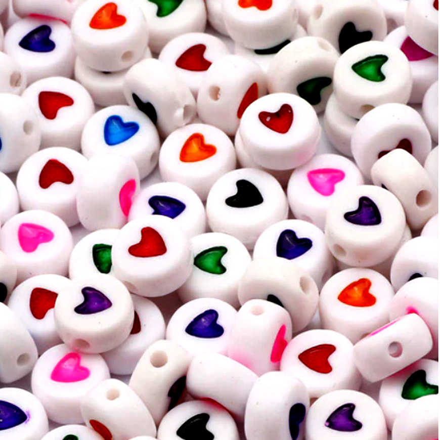 50-100Pcs Random Mixed Letter Acrylic Beads Flat Round Alphabet Charms Beads For Bracelet Necklace Jewelry Making KS