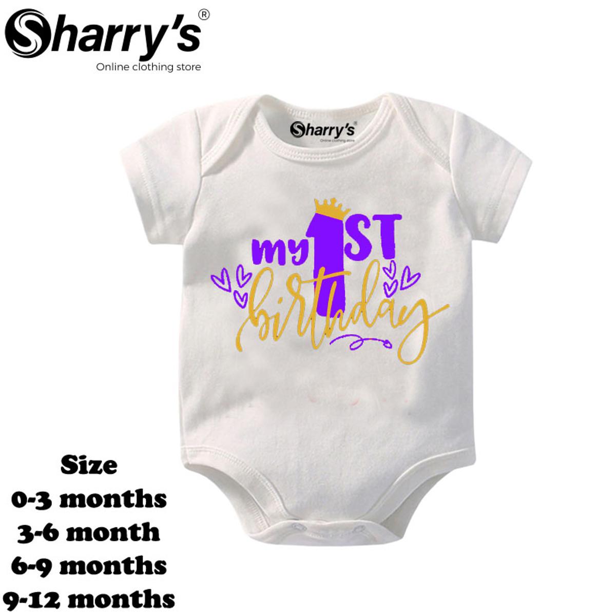 Sharrys Half Sleeves Baby Romper Bodysuit For Babies infant Onesis 0-14 Months Summer Wear Trendy Printed