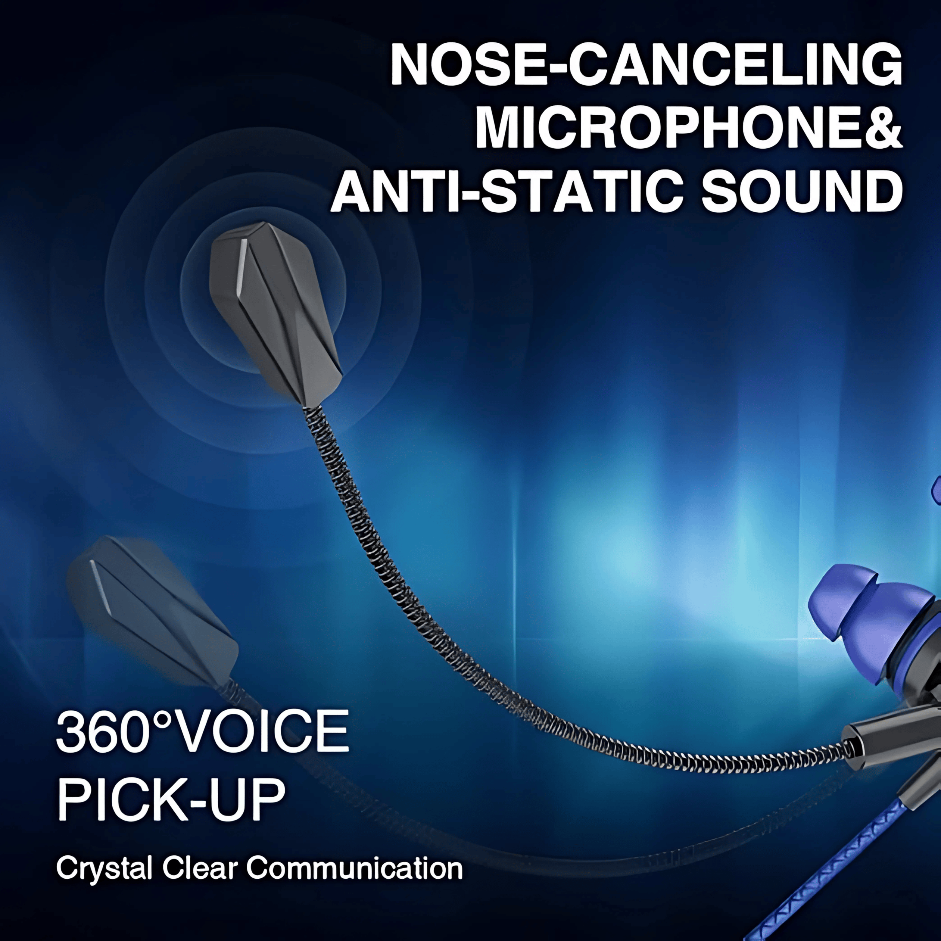 Gaming Handsfree with Dual & Detachable Mic | Wired Noise-Canceling In-Ear Gaming Earphones & Wired Gaming Earbuds | Gaming Headset & Headphones for Mobile, PC, PS4/PS5, Xbox, Switch | 3.5mm, Type-C, Lightning | Best for PUBG, COD, Free Fire, Fortnite