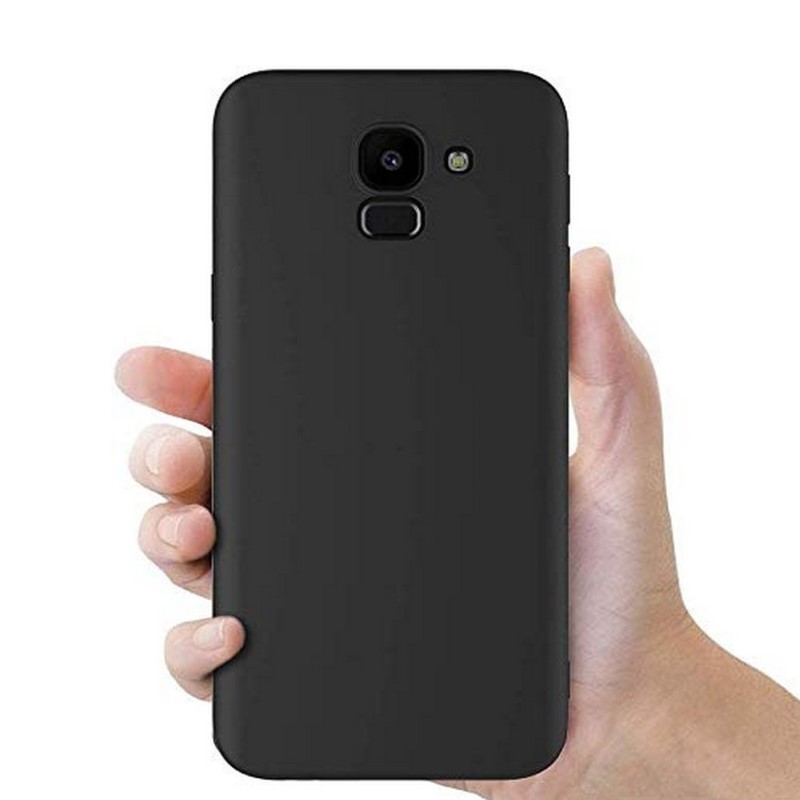 Samsung J6 Matte Black Soft Silicon Back Cover